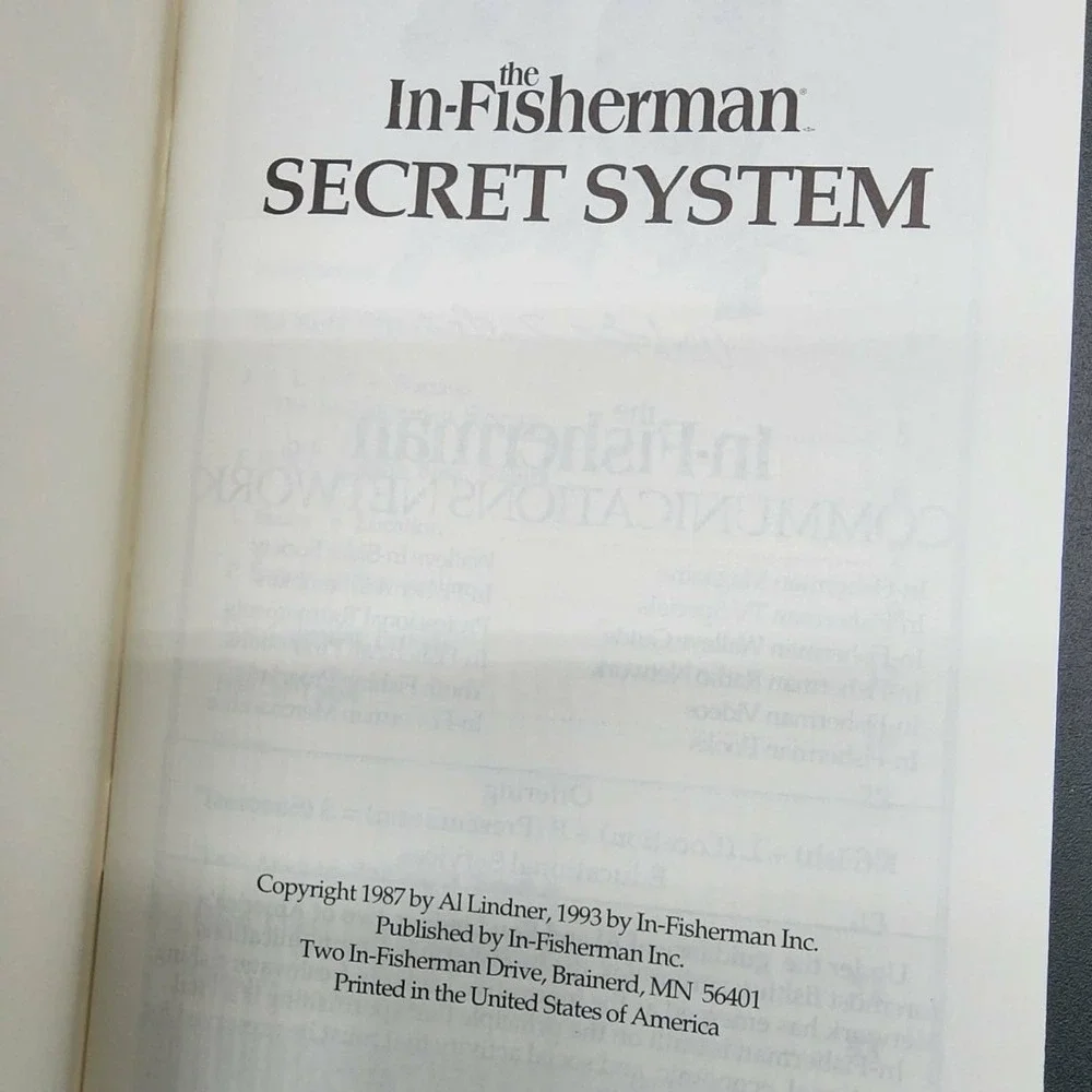 In-Fisherman Secret System Booklet New‎ Old Stock Al Lindner Fishing Guide 1993